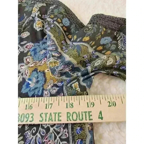 Free People Dress Size S Rain Shine Mini Tunic Boho Floral Paisley Oversized - Picture 13 of 16